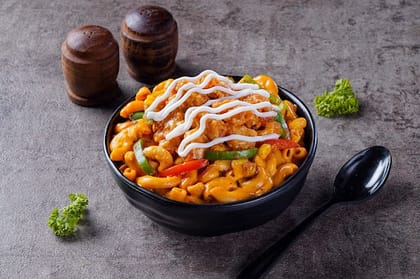Korean Mac And Cheese With Chicken Popcorn