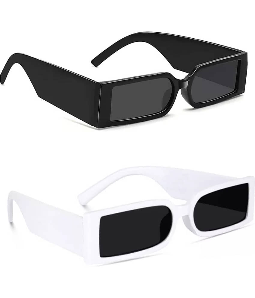 Elligator Multicolor Rectangular Sunglasses ( Pack of 2 )