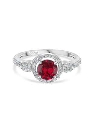 Ruby Red Divine Silver Ring-11