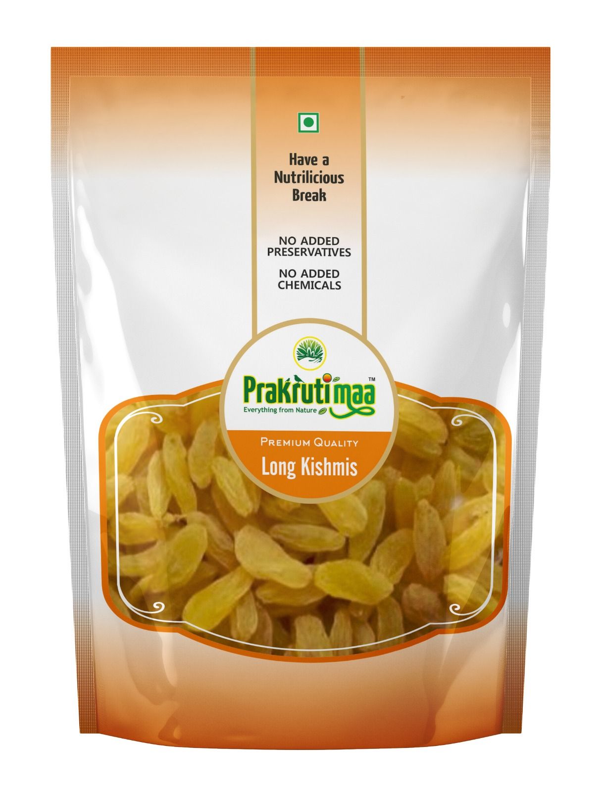 Prakrutimaa Golden Raisins (250g) | Long & Juicy
