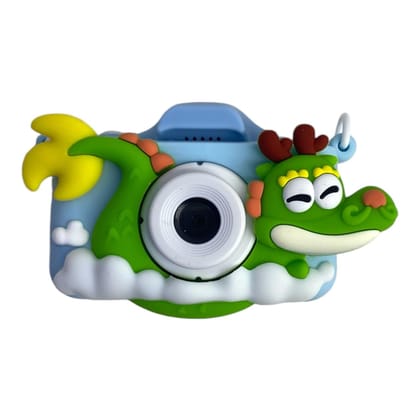 Dragon-Themed Electronic Camera for Kids with Selfie Camera-Green
