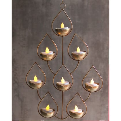 Iron Showpiece Candle Holder 7 Pieces ,Diwali Gift Item (IMAS155 A)
