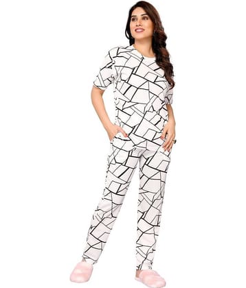 NightBlue Black Crepe Women's Nightwear Nightsuit Sets ( Pack of 1 )