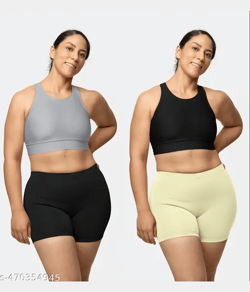 LOVE LONDON Grey Cotton Blend Non Padded Women's Sports Bra ( Pack of 1 )