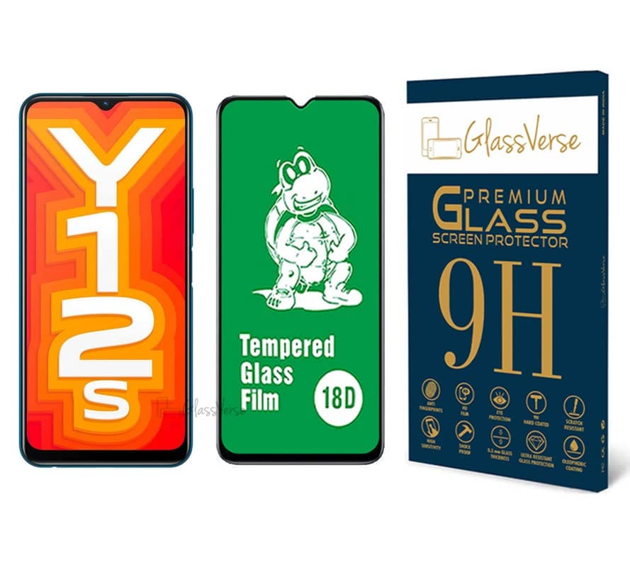 GlassVerse 18D Tempered Glass With Inbuilt Airbag Borders For Vivo Y12S Smartphone(Pack Of 1) With Free Installation Kit Full Screen Protector If Received Damaged-6.51 Inch GlassVerse 18D Tempered Glass With Inbuilt Airbag Borders For Vivo Y12S Smartphon