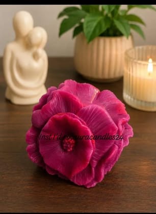 3D cubic ruffle flower candle
