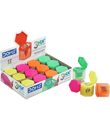 Doms 3 HX Pencil Sharpeners ( Pack Of 12 )