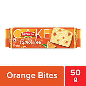 Britannia Gobbles Orange Bites Cake, 50g, 3x50 g Multipack