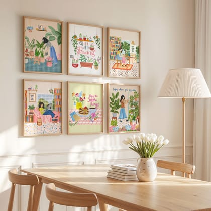 The Happy Wall Art Frame Set of 6-8x10 inches / White Frame