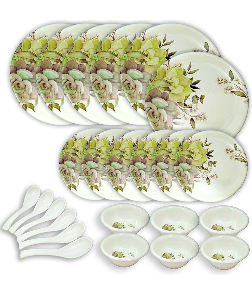 Inpro Multicolor Melamine Dinner Set ( Pack of 24 )