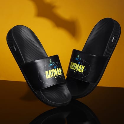 Batman 001 Sliders for Men-Classic Black / 6