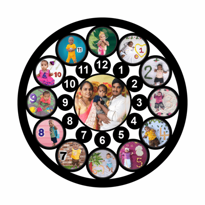 Collage Wall ClockSize:16x16inch