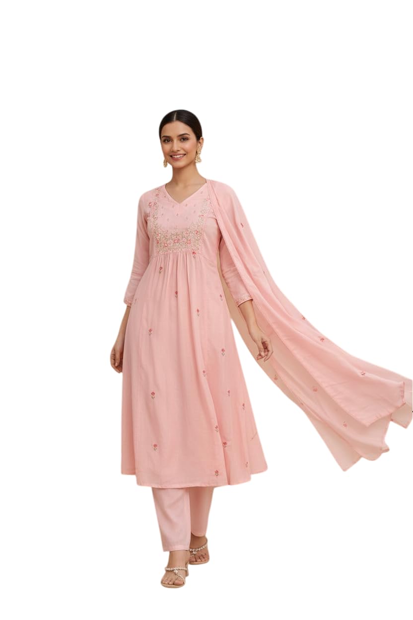 Stylish Women Kurta Pant Set with Dupatta | Soft Fabric Traditional Outfit