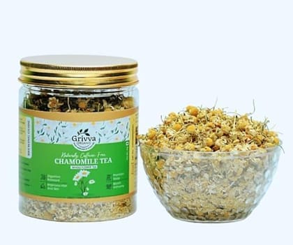 Chamomile Herbal Tea 100% Pure Dried Flowers Caffeine-Free Calming Tea for Sleep Relaxation Stress Relief 50g Reusable Jar