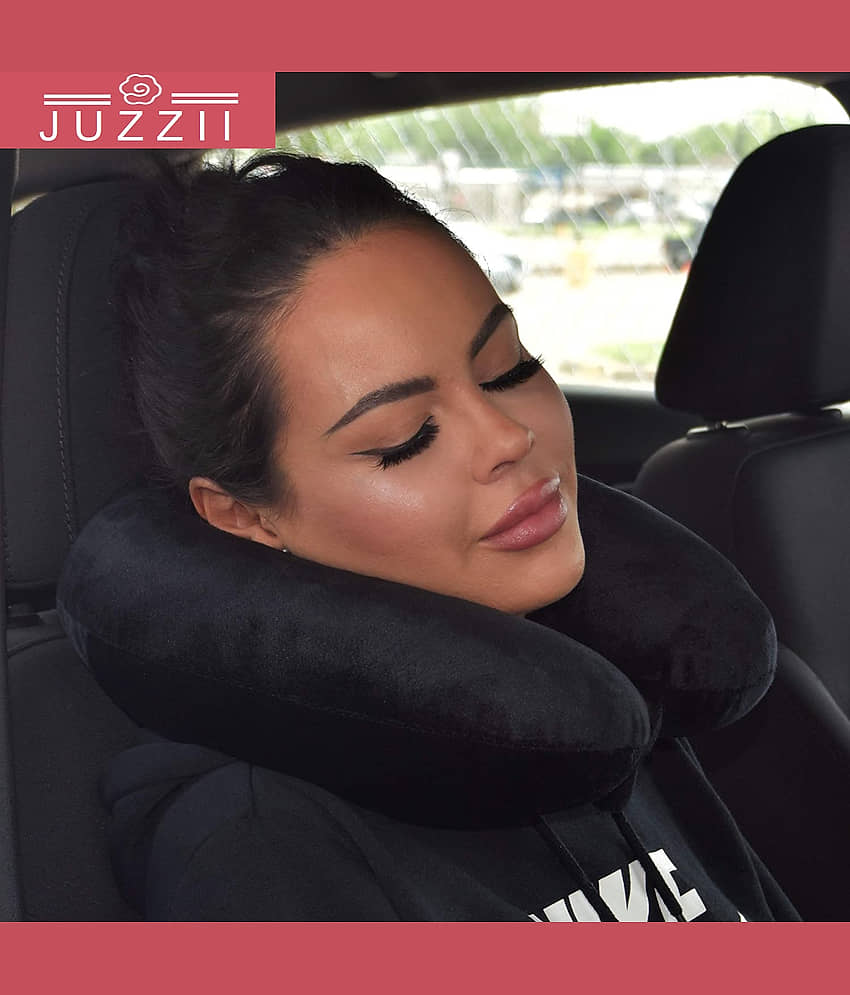 JUZZII Black Neck Pillow ( Pack of 1 )