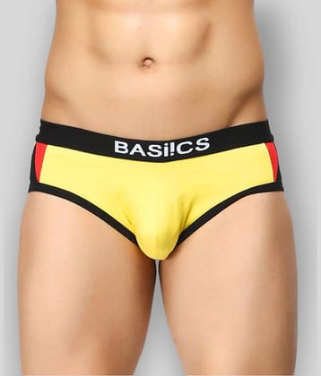 BASIICS By La Intimo Pack of 1 Cotton Blend Briefs For Men's ( Yellow )