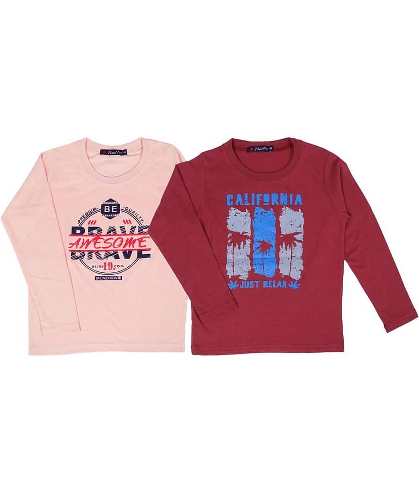 NEUVIN Pack of 2 Boys Cotton Blend Polo T-Shirt ( Multi Color )