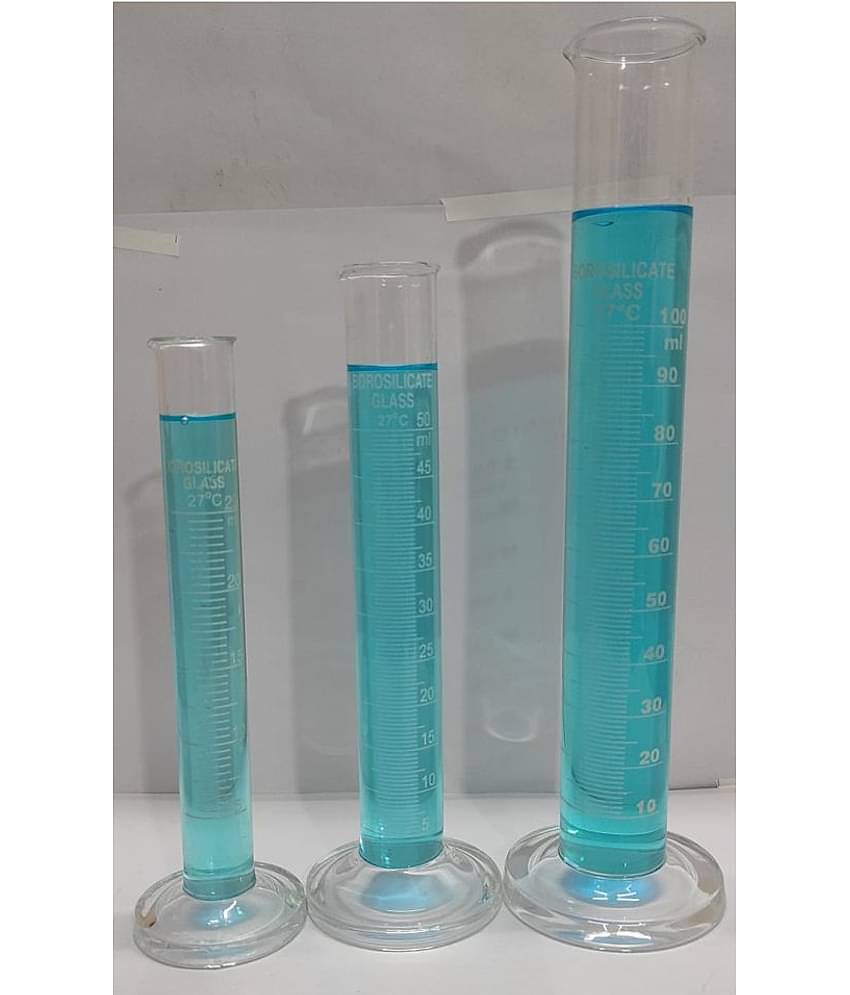 LABOGENS Borosilicate Glass Measuring Cylinder  25ml,50ml,100ml  (pack of 3pcs )