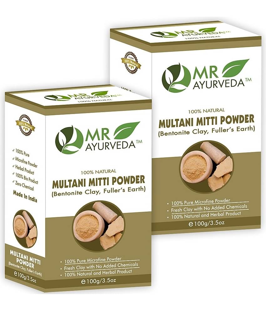 MR Ayurveda Natural Multani Mitti Powder Skin Whitening Face Pack Masks 200 gm Pack of 2