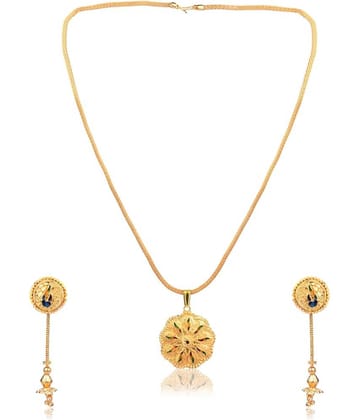Darshini Designs - Golden Pendant set ( Pack of 1 )