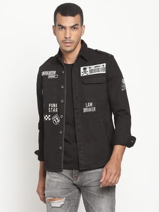 Punk ANTI-SOCIA Black Shacket-S / Black / Cotton