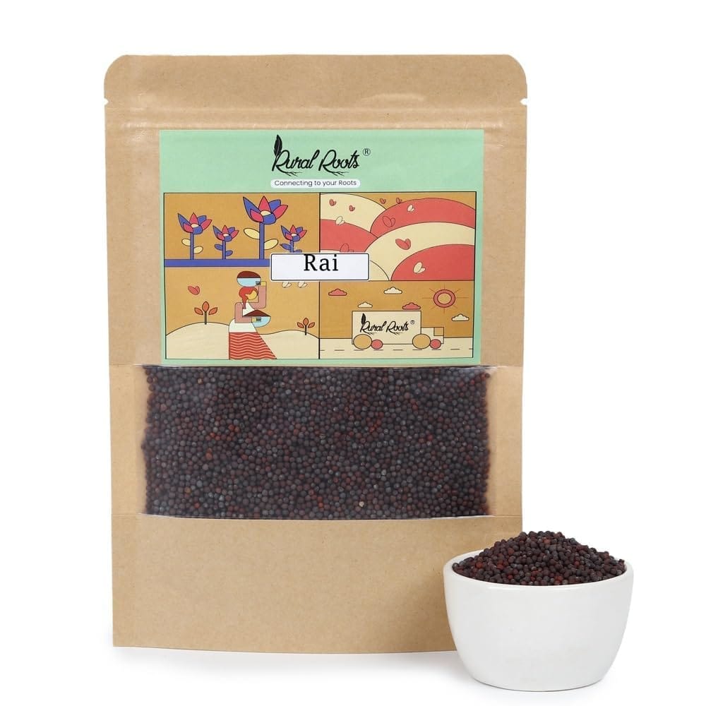 Rural Roots Mustard (Rai) Whole, 200g | Organic Mustard Seeds | Sarson | Whole Kali Rai Dana | Sarson Dana Indian Spice | Fresh & Natural | Authentic Indian Spice | Gluten Free