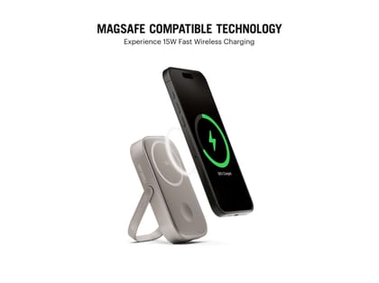DailyObjects Loop Qi2-Certified MagSafe-Compatible Aluminium Power Bank 10000 mAh - Titanium