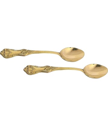 A & H ENTERPRISES - Brass Brass Tea Spoon ( Pack of 2 )
