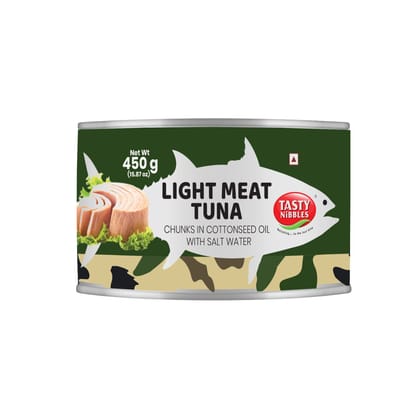 Light Meat Tuna Chunks In Cotton Seed Oil With Salt Water 450gm Can