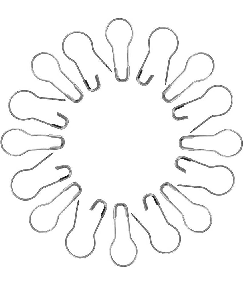 PRANSUNITA Bulb Shaped Brass Pear Shaped Hijab Safety Pin for Suit, Sarees, Garment Accessories, Pack of 50 pcs – Color -Silver