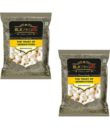 BLK FOODS Regular phool makhana/lotus seeds 200g g Pack of 2