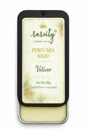 Rareity Solid Perfume – Vetiver Fragrance | Fresh Woody Long Lasting Balm Perfume | Pocket Perfume | Alcohol-Free | 20g| Travel-Friendly