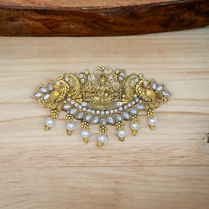 Matte Gold Plated Antique Design Hair Clip/Hair Barrette