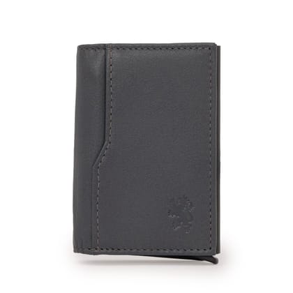 Red Tape Grey Slim Wallet for Men & Women | RFID Blocking Pop-Up Card Holder | Minimalist Design with Smart Pockets & One Pull Access