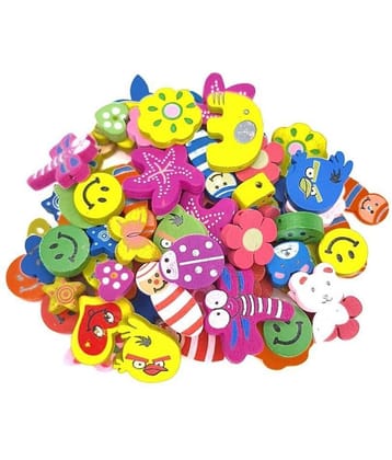 PRANSUNITA Wood Designer Wooden Colorful Beads Buttons Used for Art & Crafts ( Pack of 1 )