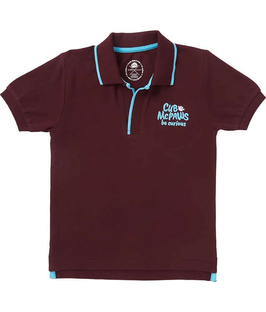Cub Mcpaws Pack of 1 Boys Cotton T-Shirt ( Maroon )