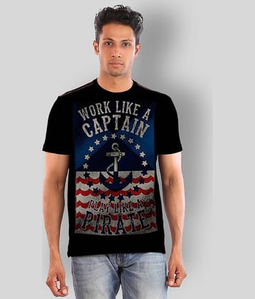 Huetrap Pack of 1 Cotton Regular Fit Men's T-Shirt ( Black )