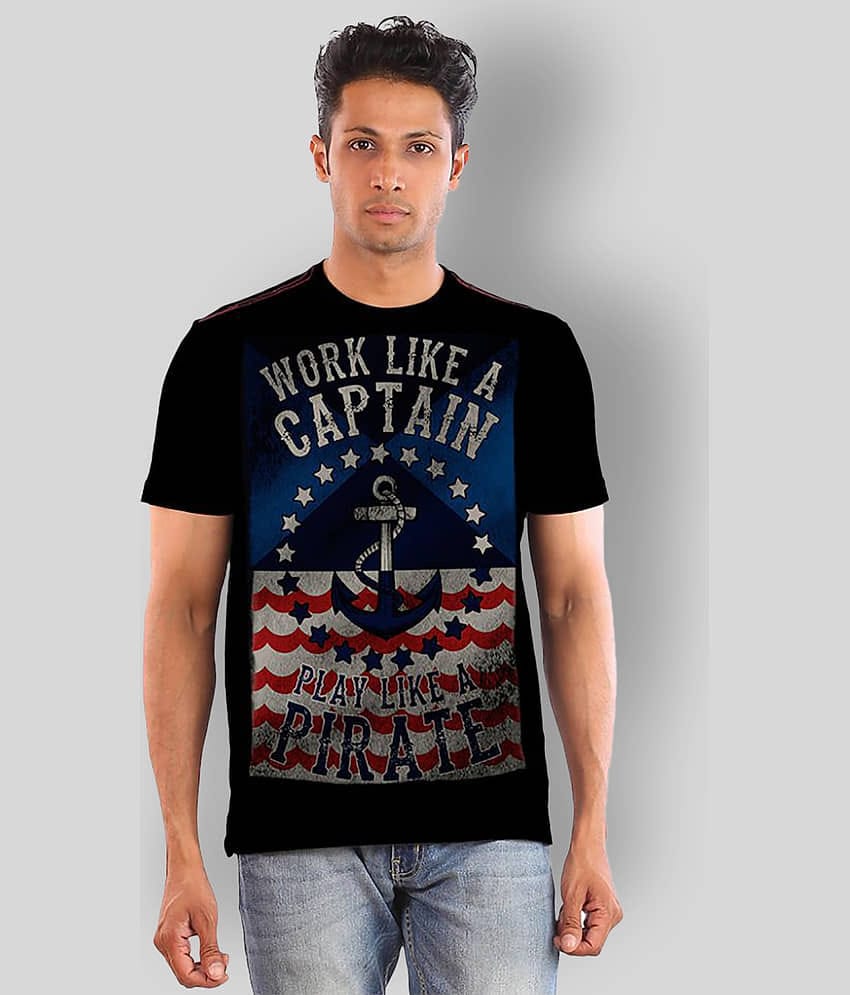 Huetrap Pack of 1 Cotton Regular Fit Men's T-Shirt ( Black )