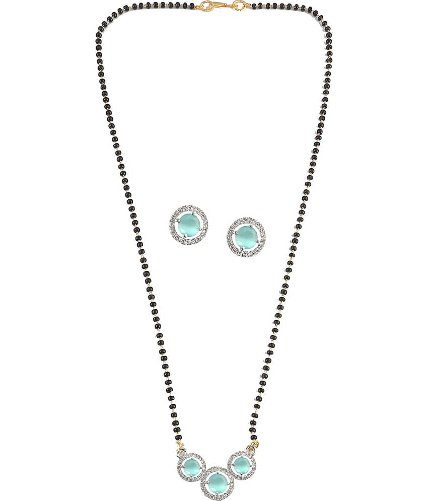 Jewar Mandi - Green Mangalsutra Set ( Pack of 1 )