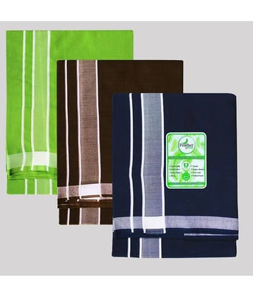 Feather Green - Multicolor Cotton Men's Lungi ( Pack of 3 )