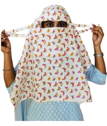 DEEPNYRA - LIVING STYLE - Off White Cotton Women's Scarf ( Pack of 1 )