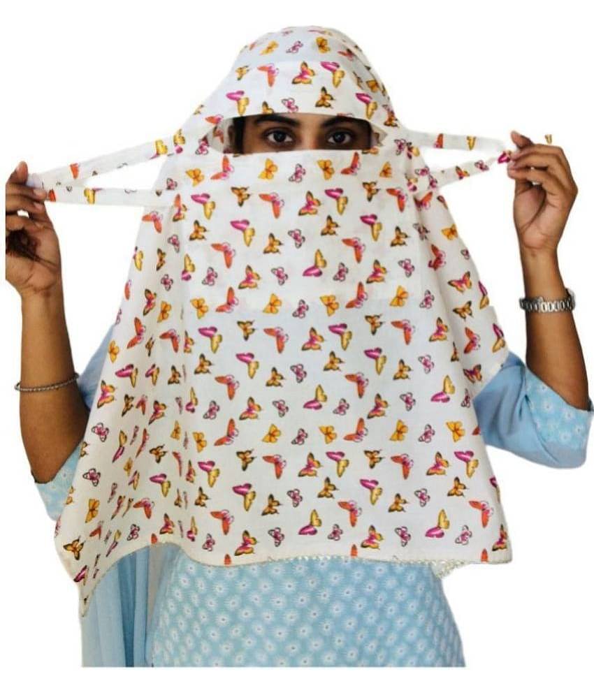 DEEPNYRA - LIVING STYLE - Off White Cotton Women's Scarf ( Pack of 1 )