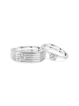 Love Adjustable Silver Rings For Couple-Adjustable
