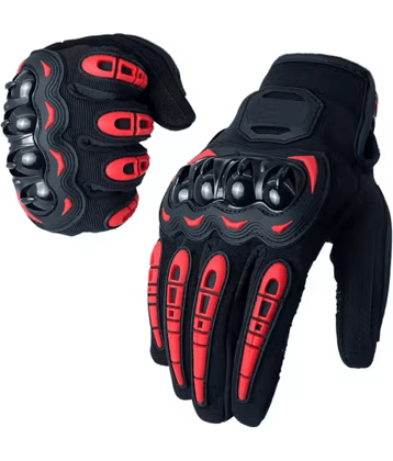 AKSMIT Red Polyester Men's UV Protection Gloves ( Pack of 1 )