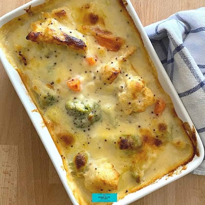 Baked Cheesy Exotic Vegetables