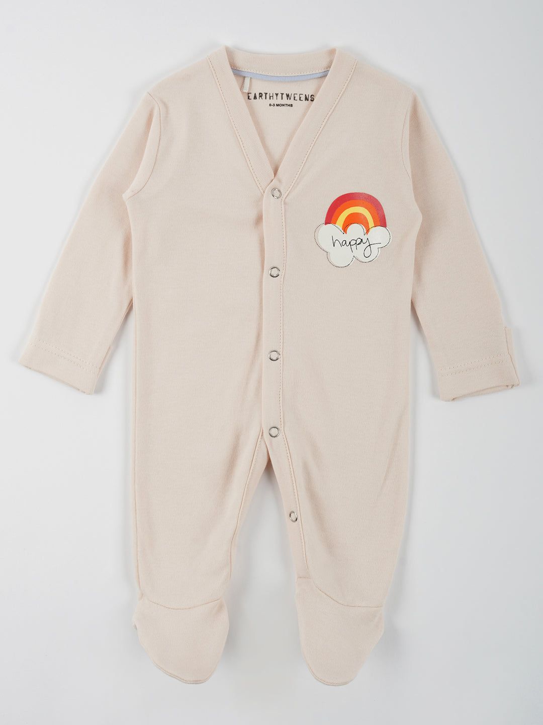 Peach Parchment Cotton Jersey Jumspuit With Boots-0-3 months