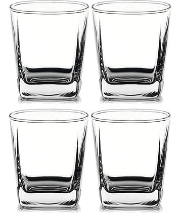 Indusbay 290ML Bar Glass Set Glass Whiskey Glasses 290 ml ( Pack of 4 ) Transparent