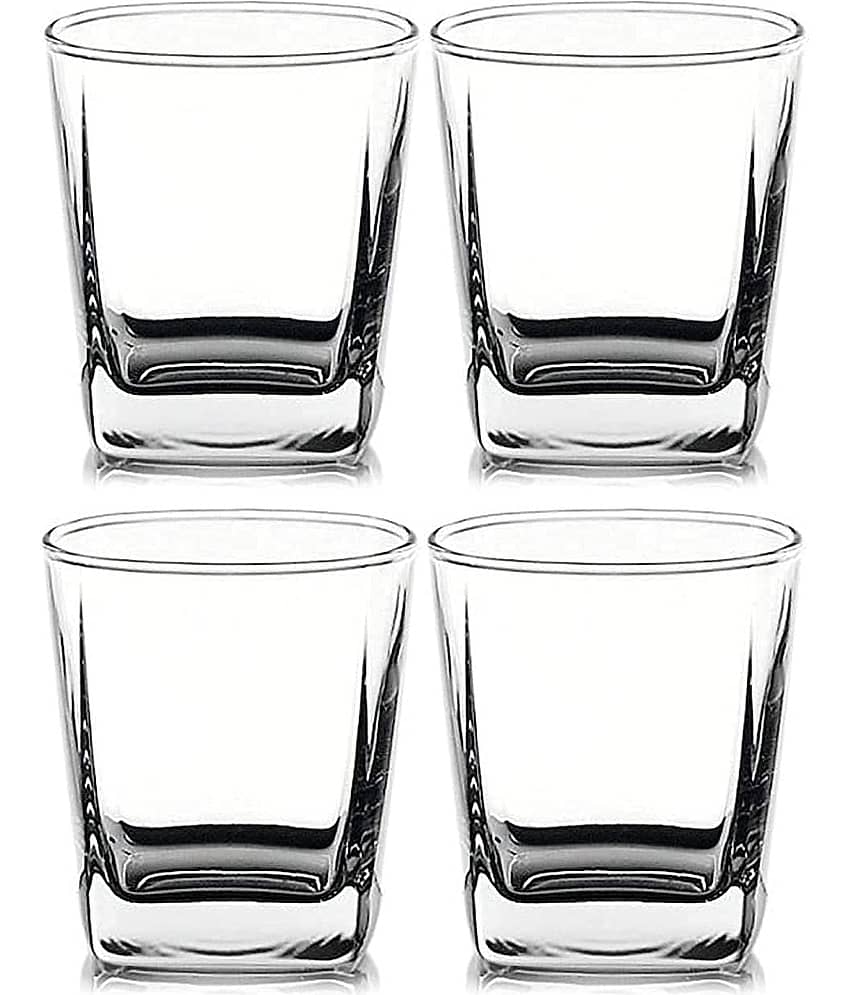 Indusbay 290ML Bar Glass Set Glass Whiskey Glasses 290 ml ( Pack of 4 ) Transparent