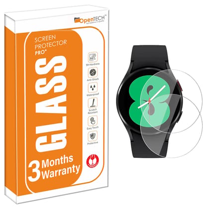 OpenTech® Tempered Glass Screen Protector for Samsung Galaxy Watch 4/5 / 6/7 / 8 / Watch FE (40mm) (1.4" inch), (Pack of 2) with Easy Installation kit Edge to Edge