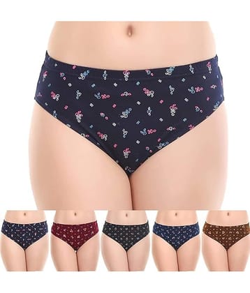kaseera Pack of 5 Cotton Hipster For Women ( Multi Color )